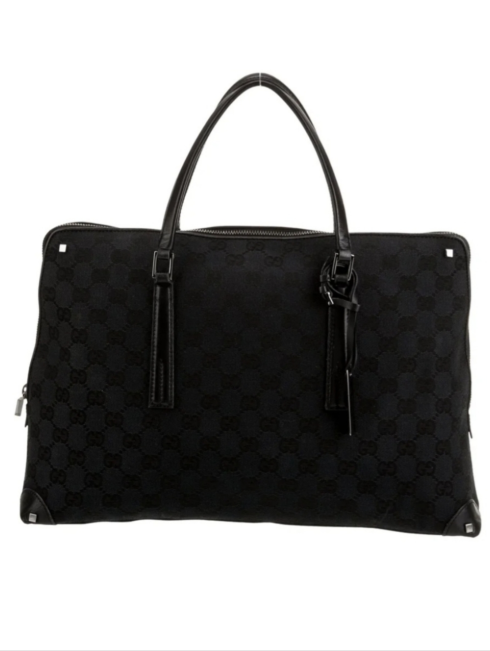 Gucci Black GG Logo Tote Bag